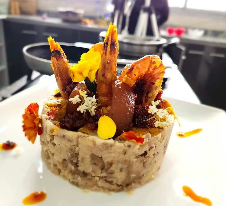 Gourmet plated dish presentation